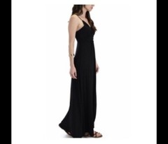 NWOT Lyss Loo Wanderlust Shift Sleeveless Maxi Black Dress Women’s Size Small