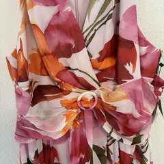 Adrianna Pappel maxi sleeveless dress 24W flowers vacation romantic cottage core