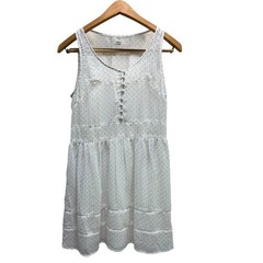 Quiksilver Sheer Chiffon Black & White Polka Dot Dress Overlay & Slip Dress XS