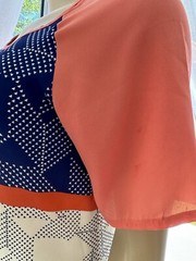 Bobeau Women’s Shift Dress Size S Small Short Sleeve Round Neck Geometric