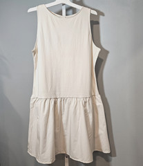 NWT A New Day Women&rsquo;s Size XL Cream Sleeveless Drop-Waist Lined Dress