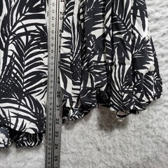 H&M Dress Womens 4 Black Fit Flare Sleeveless Lined Back Zipper Foliage Floral