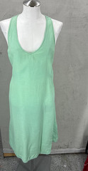Calypso St Barth Dress 100% Linen Mint Green Pom-Pom Fringe Trim Minimalistic