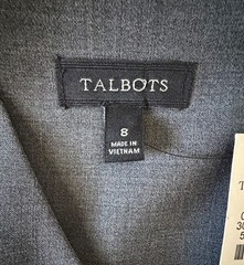 NWT Talbots Gray Wool Blend Ruffled Sleeveless Sheath Pencil Dress Size 8 $169