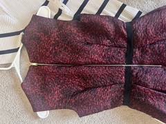 Burberry Women&rsquo;s red black Jacquard Dress Vintage , Size 4