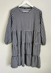 Womens Pep & Co Gingham Check Long Sleeved Smock Dress Size 12