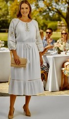 Style & Company Women&rsquo;s Plus Size XXL Cotton Gauze Embroidered Midi Dress NWT