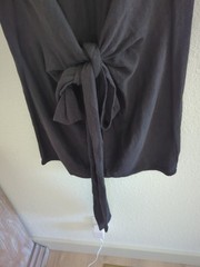 Modern Citizen Mini Dress Womens Med Linen Blend Knit Black Tie Front Stretch