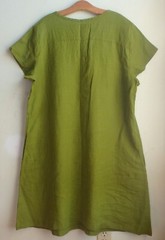 FLAX Design LINEN DRESS L NWT Garden Party Dress GRASS