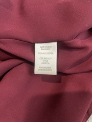 Max Studio Burgundy Floral V-Neck Sleeveless Shift Chiffon Lined Dress S