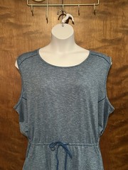 COLUMBIA Sleeveless Drawstring Waist Tank Dress Womens Plus 2X Blue Marled Knit