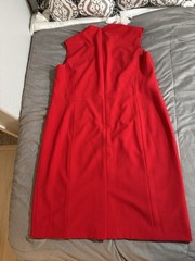 Kasper Women’s Scarlet Red Sheath Sleeveless V Neck Business/coctail Dress 16 W