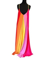 Flying Tomato Rainbow Colorblock Maxi Dress Boho Resort Festival Vacation S