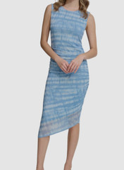 Calvin Klein Women&rsquo;s Blue Sleeveless Tie Dye Dress Size XL