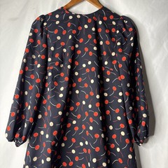 Ann Taylor Women’s Petite Small Navy Blue Red White Cherry Print Shift Dress