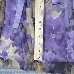 Candalite Floral Halter Midi Dress Purple Yellow Chiffon Satin Sash Size L