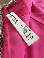 New Alice + Olivia Pink Tweed Mini Dress Spaghetti Strap Deep V-Neck Size 14