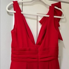 Mac Duggal Red Sleeveless V Neck Bow Detail Mermaid Gown Women’s Dress Size 2
