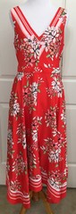 NWT Vince Camuto size 6 red white green sleeveless flare dress $148