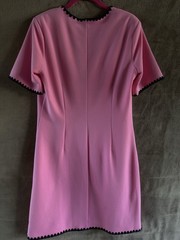 Alexia Admor Pink Dress Sz 8 Black Trim Pearl Buttons