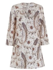 Zimmermann linen &lsquo;Mischief&rsquo; stud smock with v neck. Size 1 UK 8