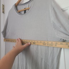 Gershon Bram Jersey Stretch Oversized Dress Sz M Grey Minimal Lagenlook Comfort