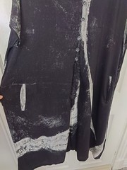 Crea Concept Black White Oversized Kaftan Dress Size 46 UK 18 Pockets Pleated