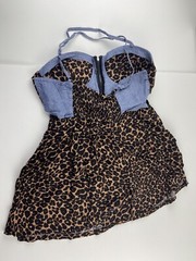 Material Girl Dress Women’s XLarge Cheetah Print Mini Cutout Sides Padded