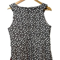 Robbie Bee Polka Dot Sheath Dress Sleeveless Gray White Size 8