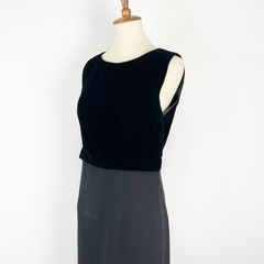 Vintage y2k YL by Yair womens black velvet mini dress Size S/M
