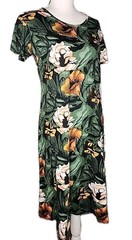• Coral Bay Women&rsquo;s Short Sleeve T-Shirt Midi Dress Small Floral Side Buttons