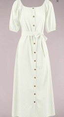 Flattering Button Down Lightweight Maxi Dress. One Color Size S,M,L,XL,2x