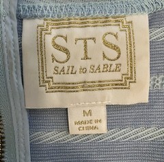 Sail to Sable Blue Nautical Knit Coastal Resort Stripe M
