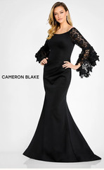 Cameron Blake CB104 Dress Bell sleeve black gown msrp$656 sizes 8,10,12,14,16,18
