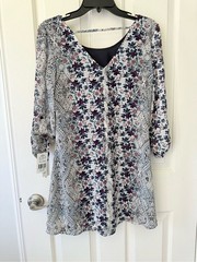 Speechless XS Navy and White V-Neck Dress