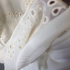 Feminine Dress Womens Small White Embroidered Coquette Romantic Party Bridal