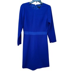 J Crew Double-Faced Wool Crepe Suit Sheath Dress | Sz 10, Royal Blue C1063