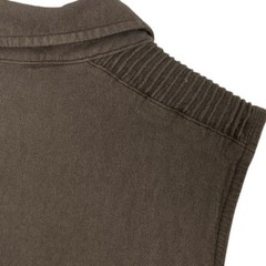 Olive Green Rayon Utility Sleeveless Shirt Dress Pleated Detail Size Small