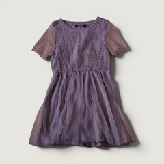 Disturbia Carolina Godet Shirred Mini Dress Women Purple Tulle Goth US 8 NEW
