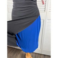 Lauren Ralph Lauren NWT Black Blue Ruched Faux Wrap Sheath Dress Size 4