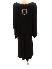 Antthony Design Originals Black Knit Capelet Midi Dress ( LARGE ) NWT $99.00