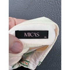 Micas Dress Womens XL Tropical Vacation Print Button Down Mini Belted Pockets