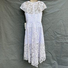 Mingda&rsquo;s Dress NWT White Lace Wedding Country Short Sleeves High Low Midi