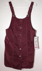 Women&rsquo;s CELEBRITY PINK Size M Burgundy Corduroy Pinafore Jumper Mini NWT