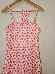 Lisa Marie Fernandez Embroidered Eyelet Dress Size 1 (US 2 4) Tomato Red Cream