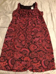 Positive Attitude Women Vintage Paisley Sleeveless Square Neck Dress Sz 14