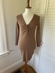 Madewell Ribbed Knit Long Sleeve Dress, Size S
