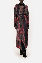 CAMILLA Woodstock Rock Raglan Sleeve Midi Shirt Dress Size M RRP $799