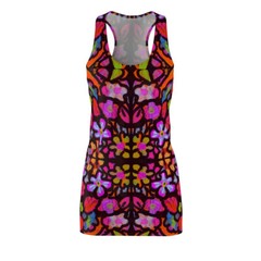 Custom Gothic Floral, Psychedelic Art, Vintage Spring Flower, Roses, Dress