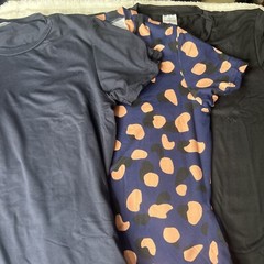 Real Essentials Ladies Yummy SS Crew Maxi Dress 3 Pack Multi W/ Pockets Size L